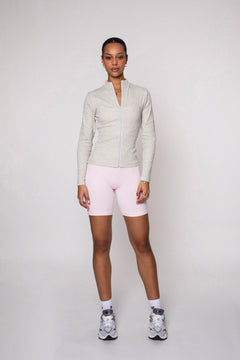 Invisible Zip Jacket Melange Grey