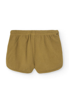 Kid's Huali Waffle Organic Cotton Shorts Mustard