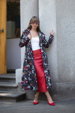 Double Breasted Trench Coat Black Rose Garden