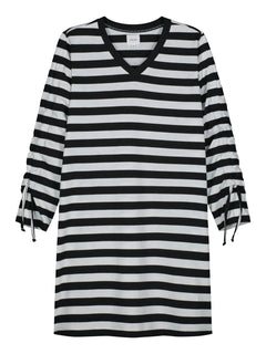 Ailigas Dress Black and White striped