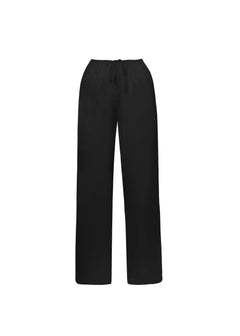 Giulia Loose Satin Pants Black