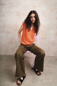 Sander Cotton/Tencel Top Orange