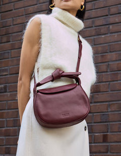 Coco Croissant Dark Cherry Soft Grain Leather