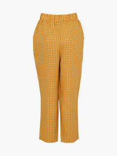 Miles Linen Pants Gingham Orange