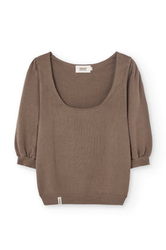 Haya Knitted Tencel Top Brown