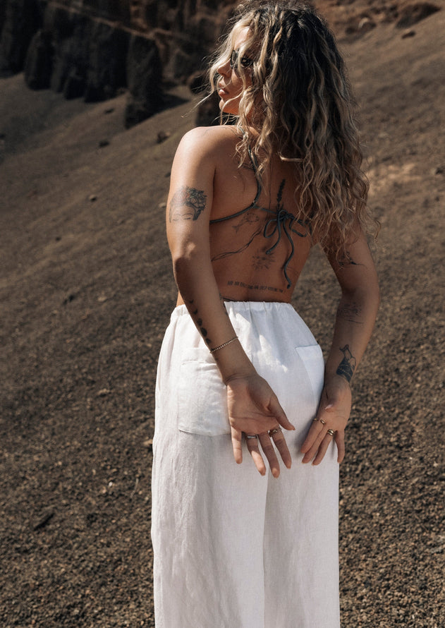 Mai Linen Pants - White