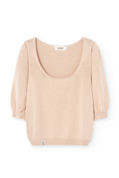 Haya Knitted Tencel Top Pink/White
