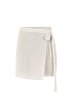 Mare Linen Wrap Skirt White