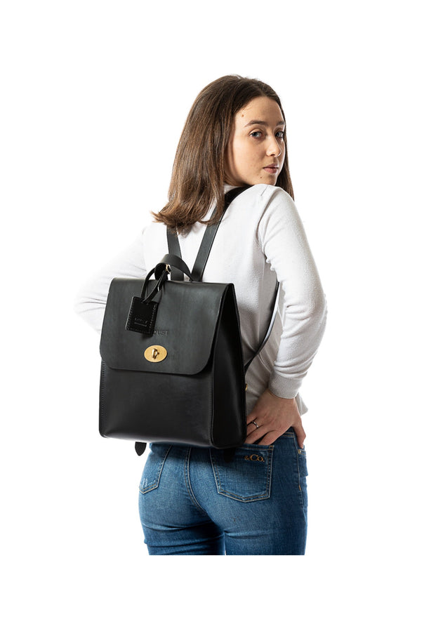 Leather Backpack Artist Collection Cuoio Black