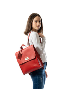 Leather Backpack Artist Collection Cuoio Red