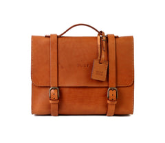 Leather Briefcase Mod 125 Cuoio Brown