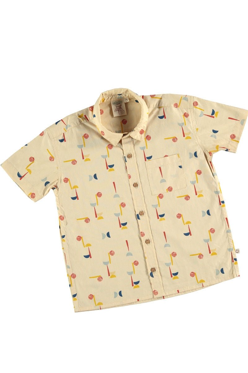 Kid's Poplin Shirt Abstract Print