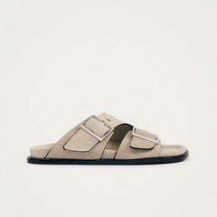 Alba Leather Sandals Suede Beige