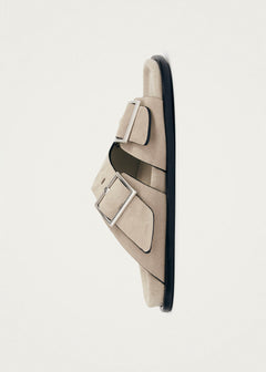 Alba Leather Sandals Suede Beige