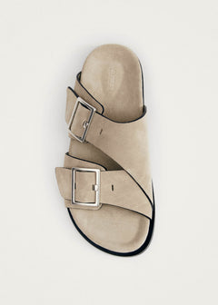 Alba Leather Sandals Suede Beige