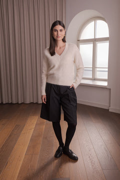 V-Neck Alpaca Blend Sweater Cream