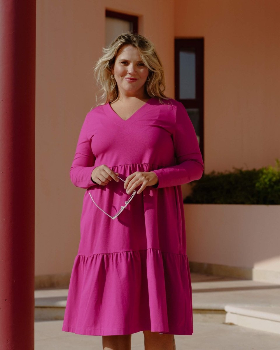 Amélie Layered Dress Festival Fuchsia - IVALO.COM
