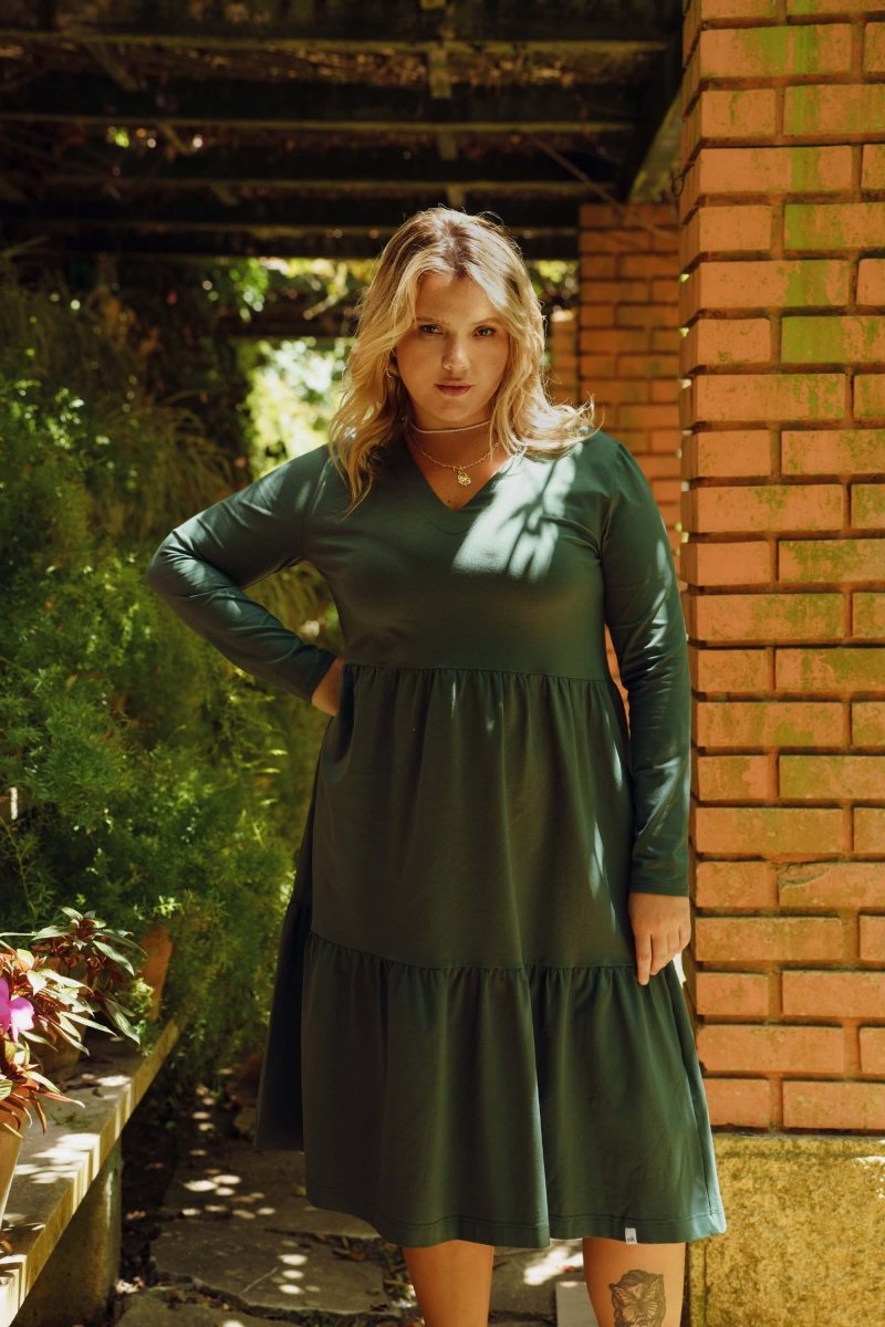 Amélie Layered Dress Evergreen - IVALO.COM