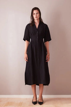 Asa Long Shirt Dress Black - Studio Heijne