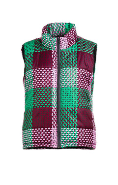 Aspen Puffer Vest Checked Green