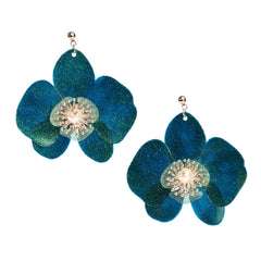 Butterfly Orchid Stud Earrings Seadust Green