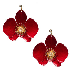 Butterfly Orchid Stud Earrings Seadust Green