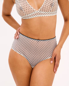 Mesh Highwaist Briefs Cream/Black