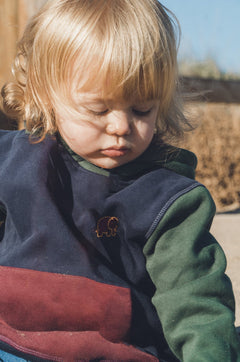 Kids' Color Block Hoodie Trendsplant Blue