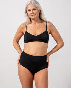 Strappy Scoop Bikini Top Black