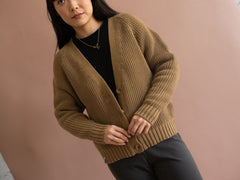 Golah Short Cardigan Earth Brown