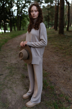 Knitted Merino Wool Pants & Sweater Set