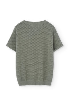 Hadara Short Sleeve Knitted Top Grayish Blue