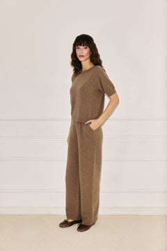 Amelié taupe short sleeve sweater