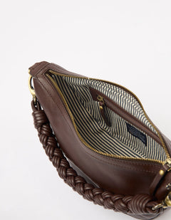 Leo Twisted Handle Soft Grain Leather Chocolate