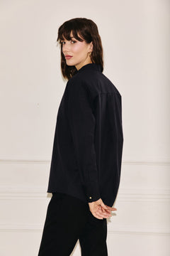 Stand up collar shirt black