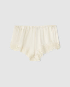 Silk Lace Shorts Cream White