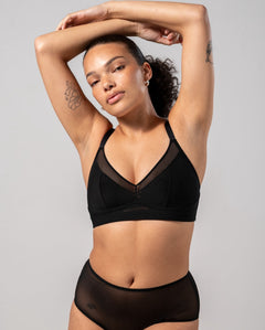Mesh Support Bra Black