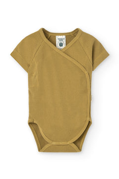 Baby's Haruka Waffle Kimono Bodysuit Mustard