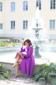 Double Breasted Trench Coat Fuchsia