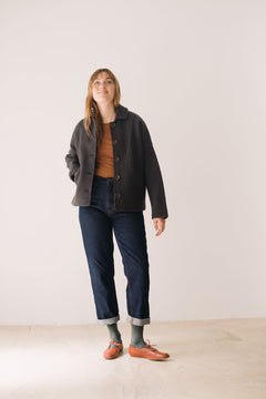 Merino Wool Short Coat in Grey