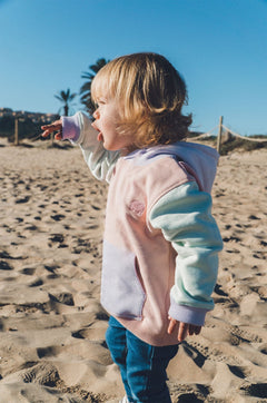 Kids' Color Block Hoodie Pale Pink