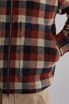 Ballycuggeran Jacket Navy Red Ecru Checks