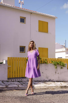 Linen Layered Dress Iris