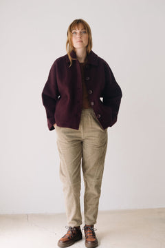 Merino Wool Short Coat in Purple