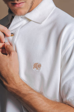 Alcalali Pigment Dyed Polo Shirt Almond Milk