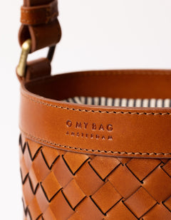 Zola Woven Leather Bag Cognac Brown