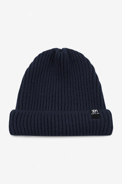 Mena Merino Beanie Navy Blue