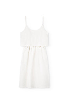 Henar Linen Blend Strap Dress White