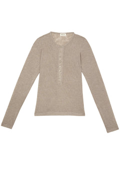 Reese Henley Long Sleeve Top Beige