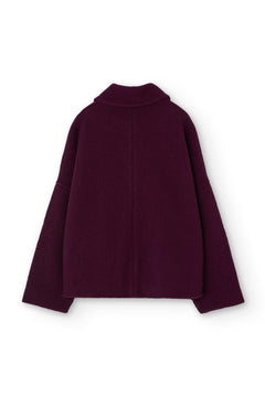 Merino Wool Short Coat in Purple